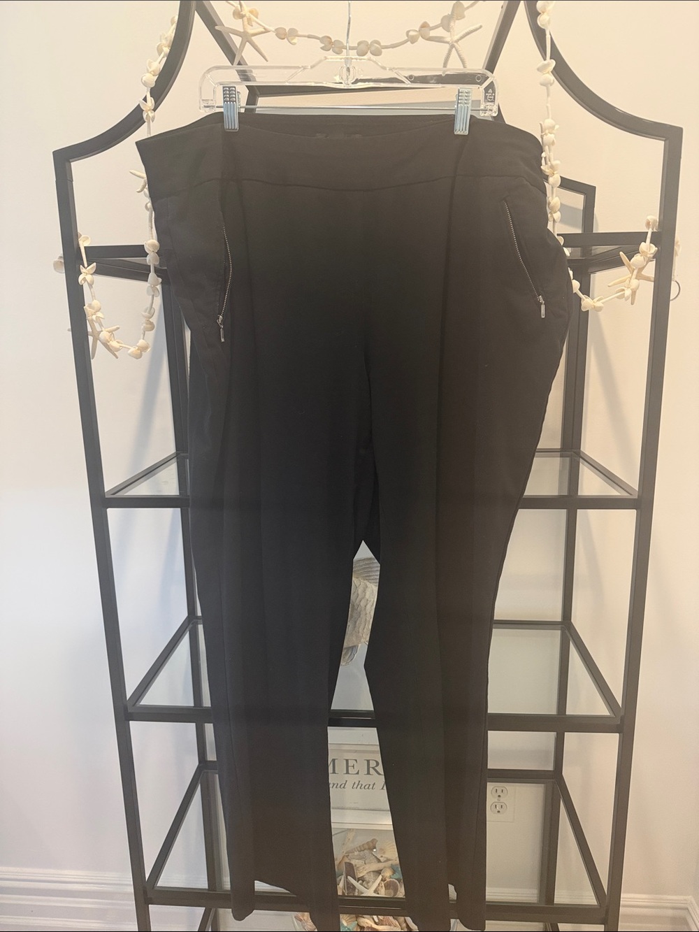Style & Co. Black Ponte Tailored Zip-Pocket Trousers